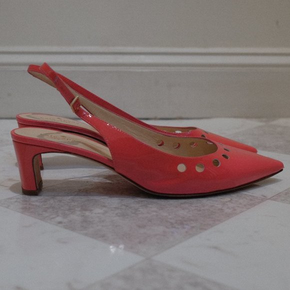 { Kate Spade Heels } Chunky Kitten Slingback Pink Heels - Picture 7 of 12